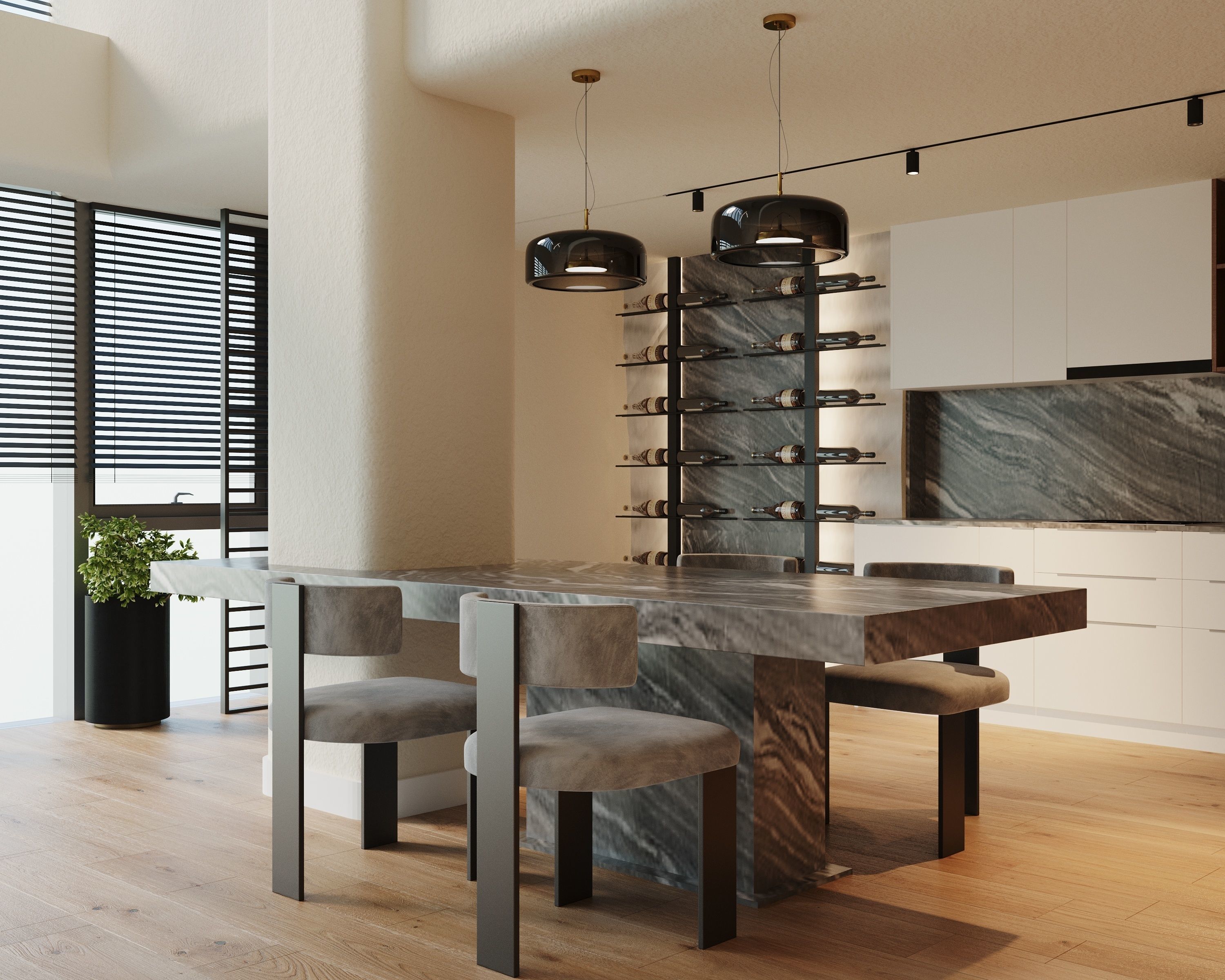 Modern apartment interior scene for 3d max model 3D model_4