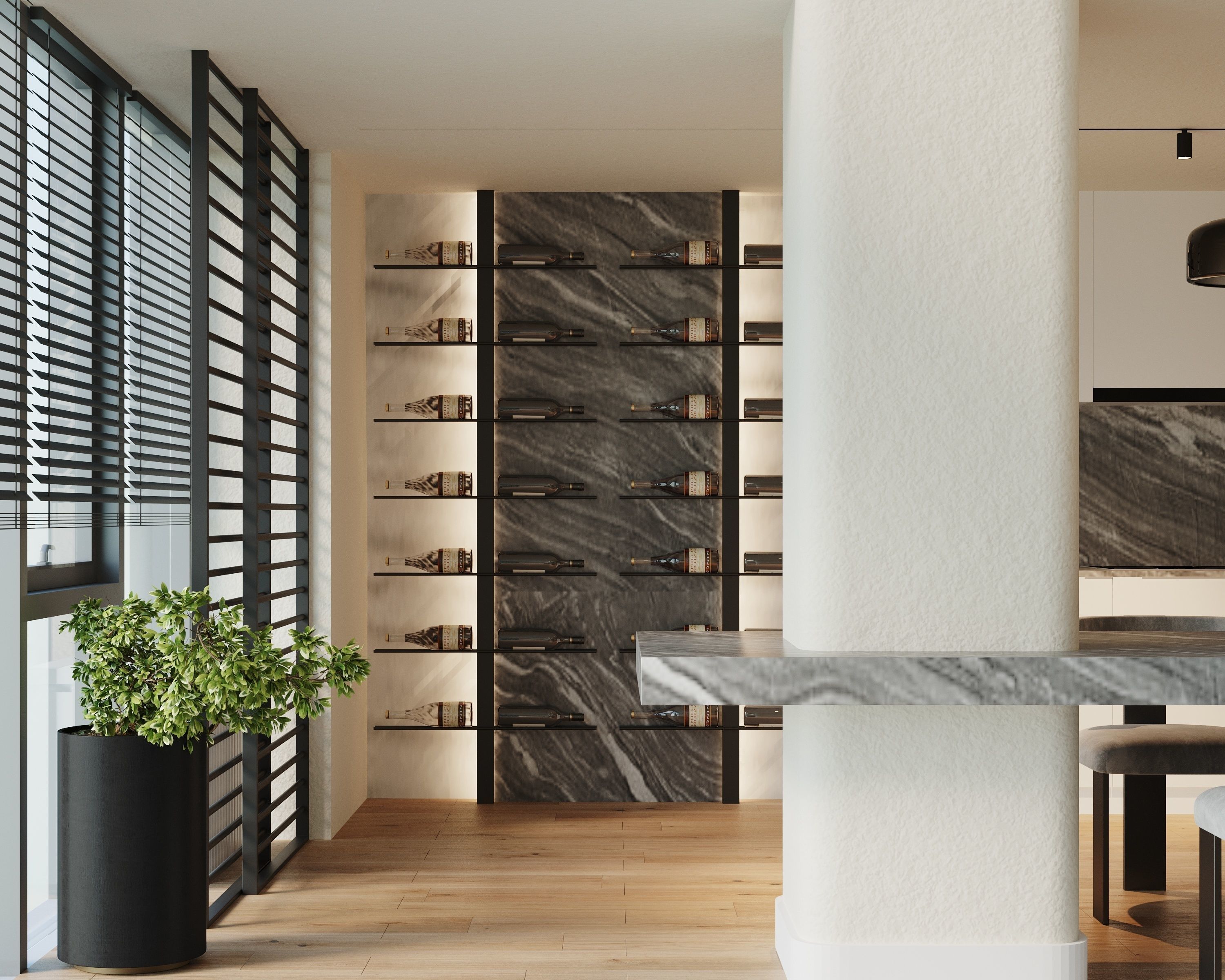 Modern apartment interior scene for 3d max model 3D model_3