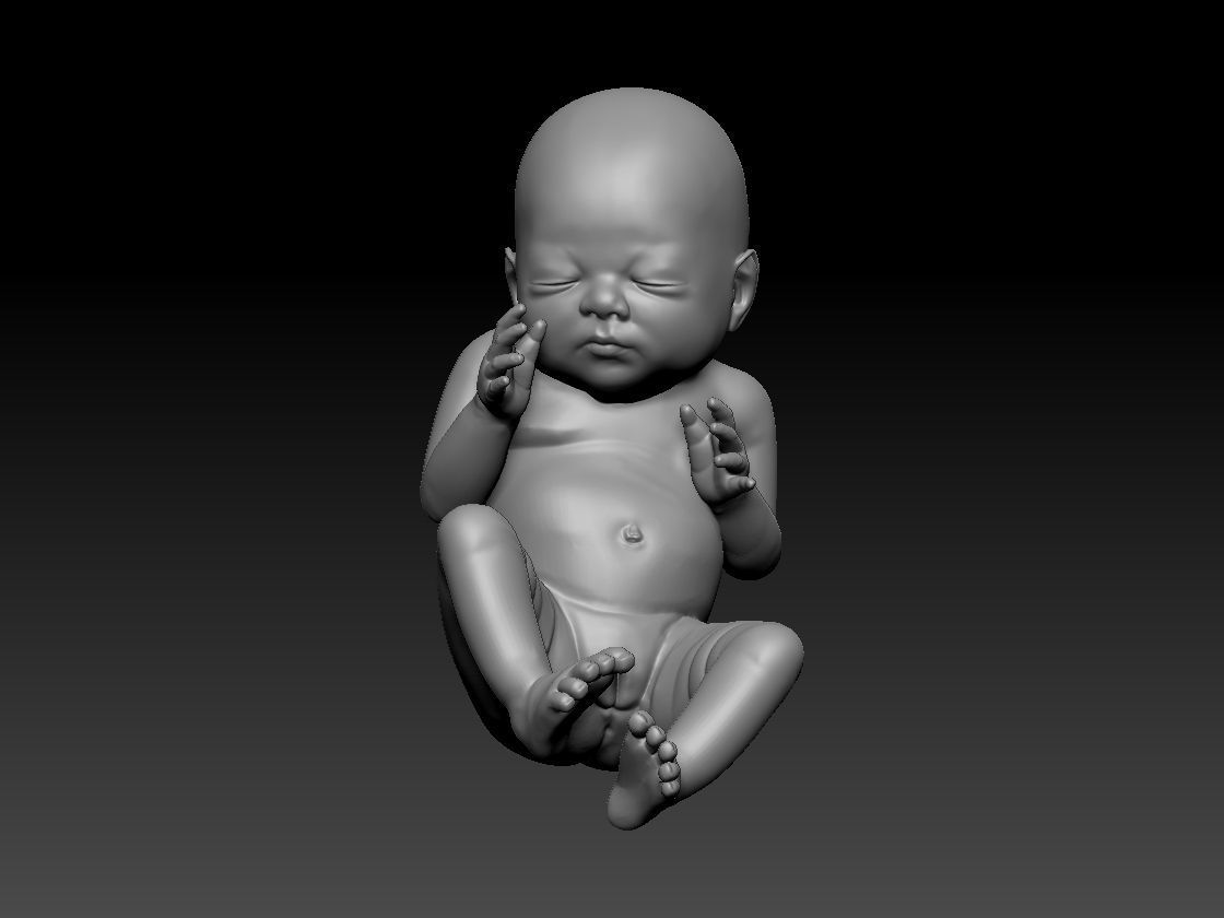 New born baby girl female 3d model for 3d printing 3D print model_3