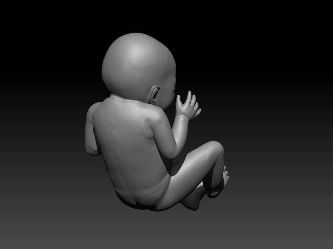 New born baby girl female 3d model for 3d printing 3D print model_7