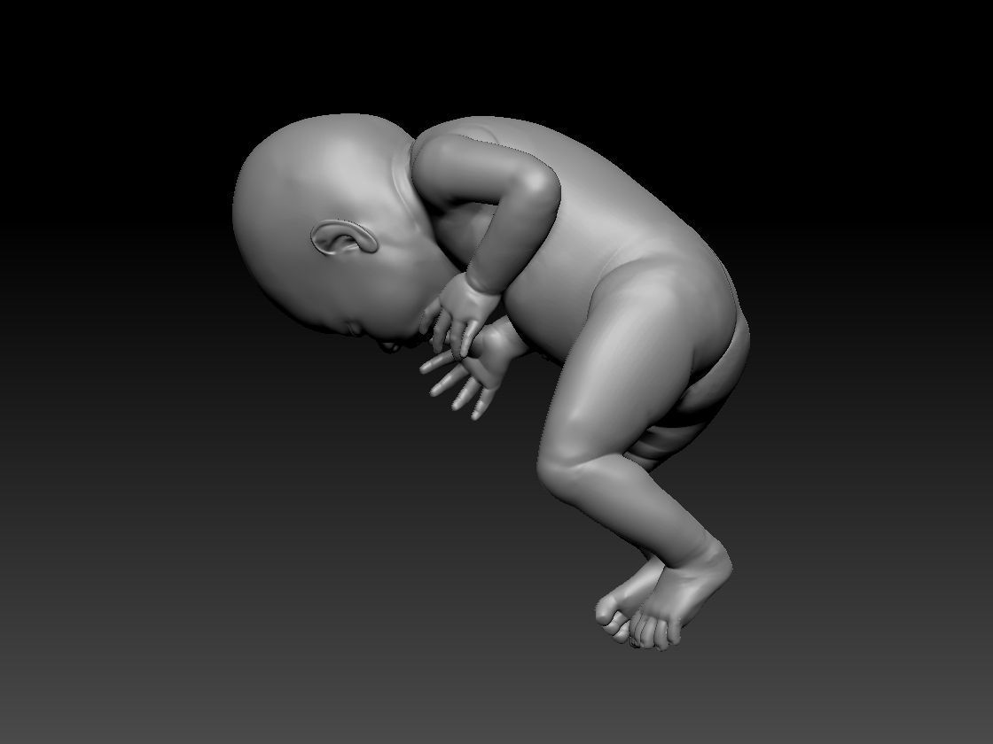 New born baby girl female 3d model for 3d printing 3D print model_2