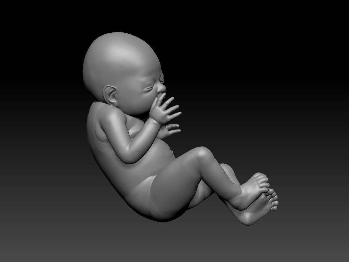 New born baby girl female 3d model for 3d printing 3D print model_4