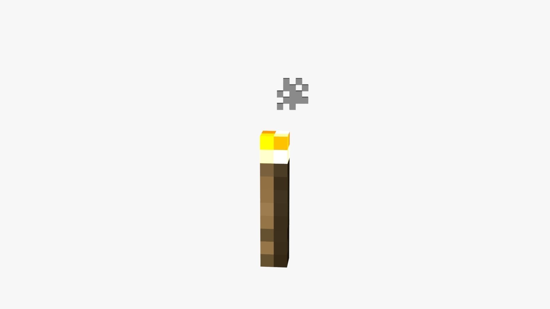 Minecraft Torch Low-poly 3D model_12