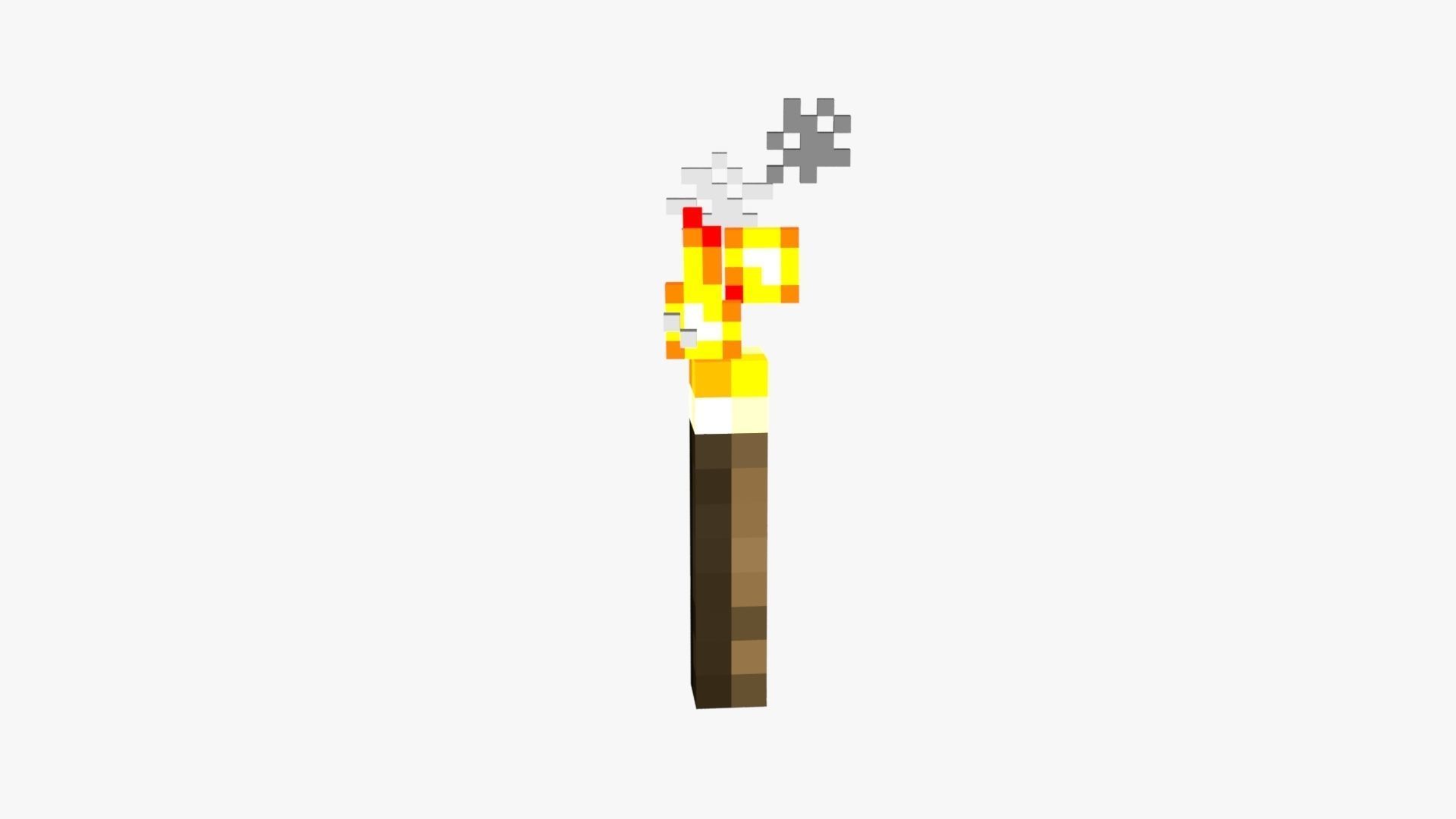 Minecraft Torch Low-poly 3D model_30