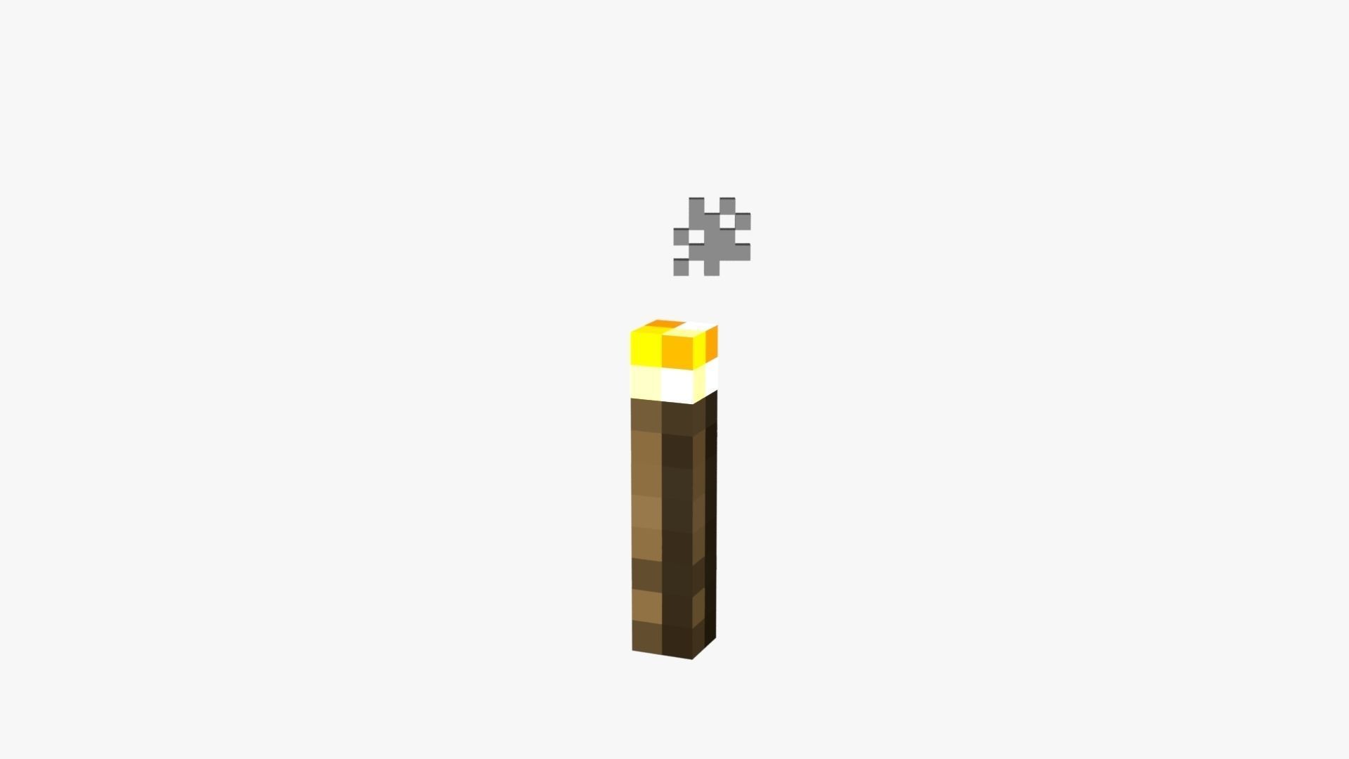 Minecraft Torch Low-poly 3D model_37