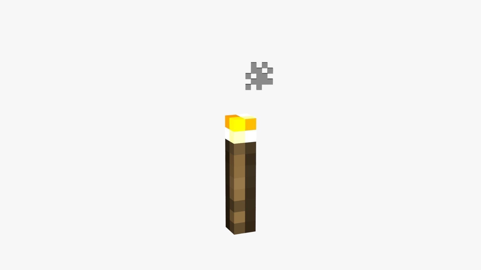 Minecraft Torch Low-poly 3D model_15