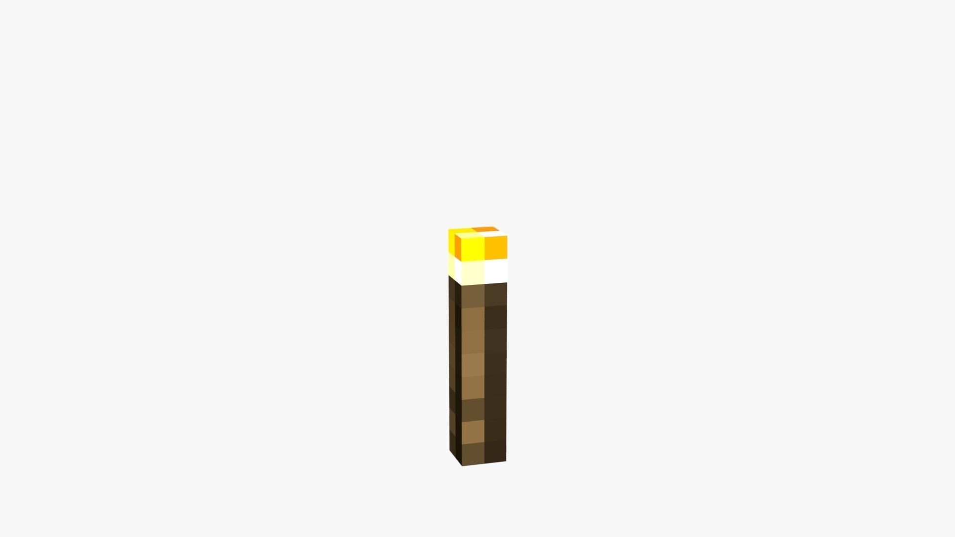 Minecraft Torch Low-poly 3D model_43