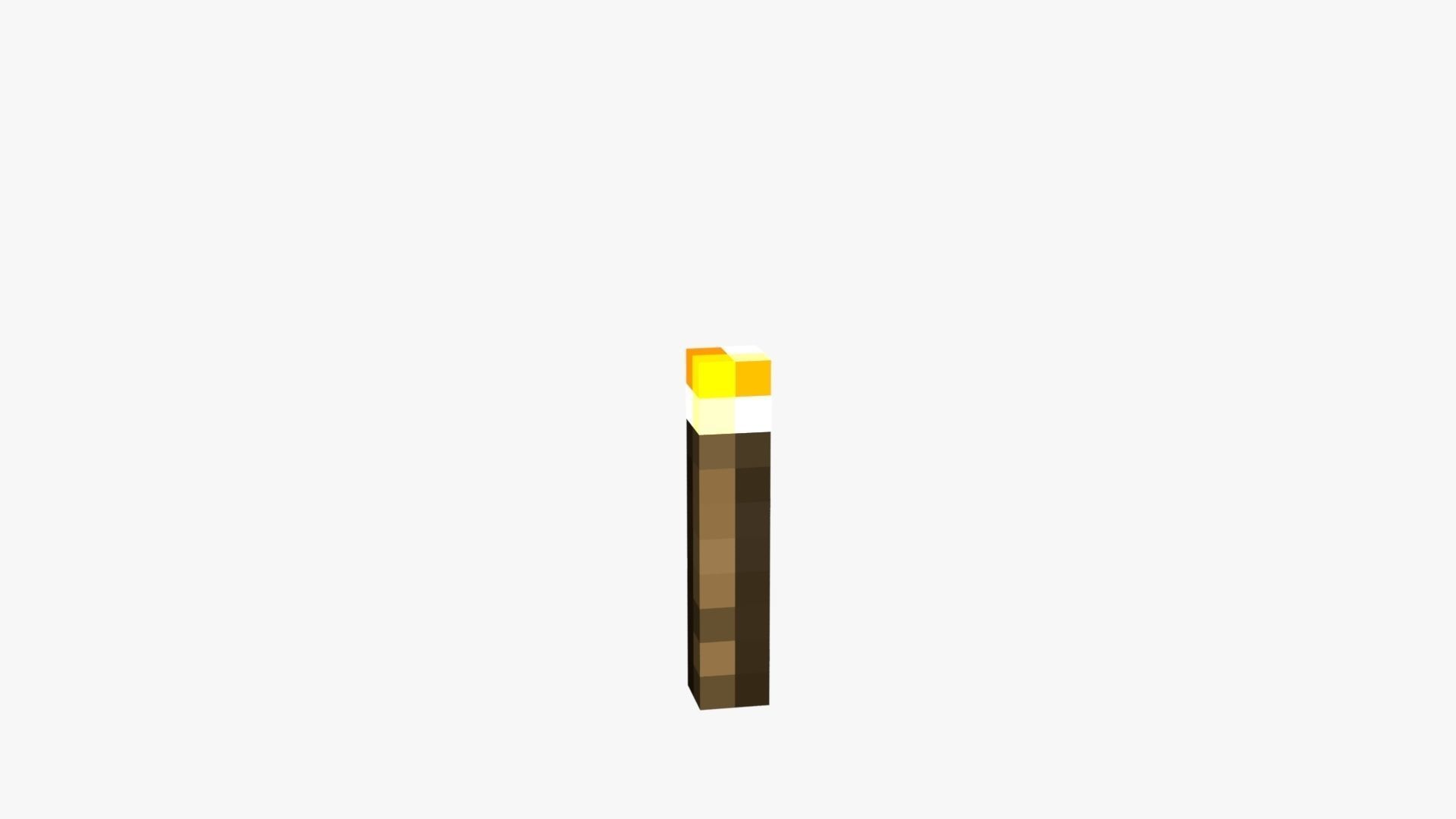 Minecraft Torch Low-poly 3D model_58