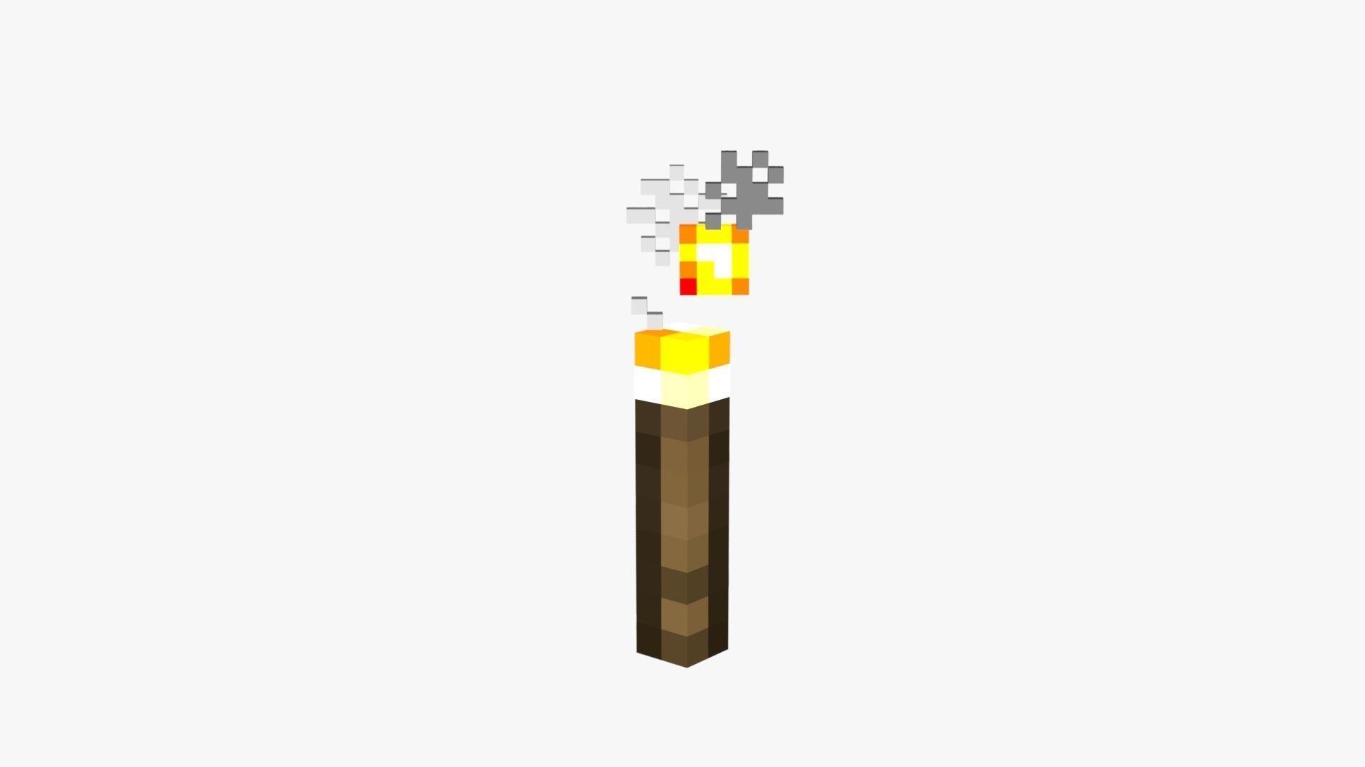Minecraft Torch Low-poly 3D model_19