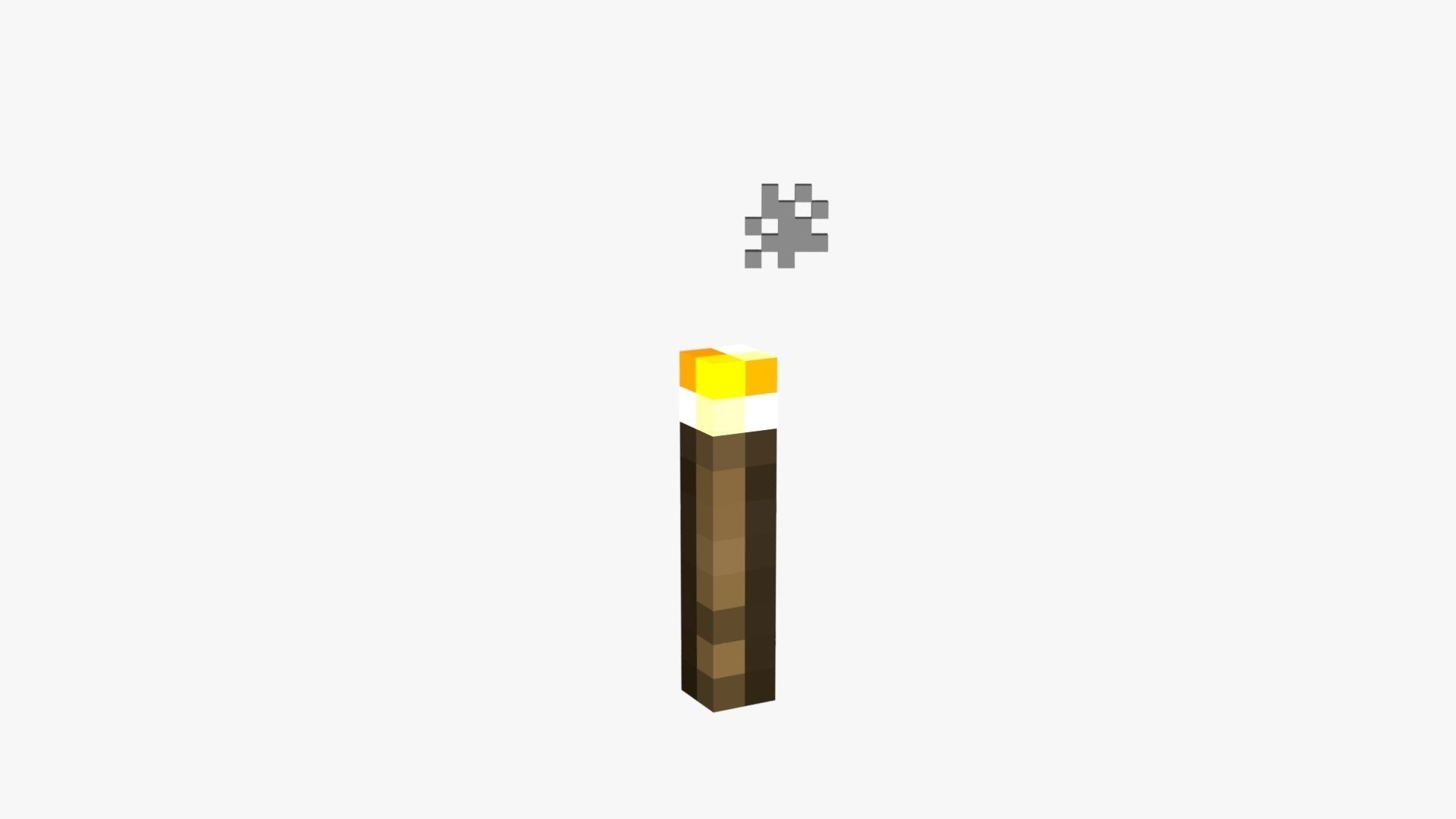 Minecraft Torch Low-poly 3D model_17