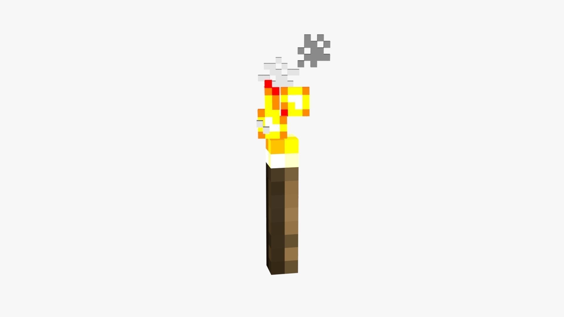 Minecraft Torch Low-poly 3D model_23