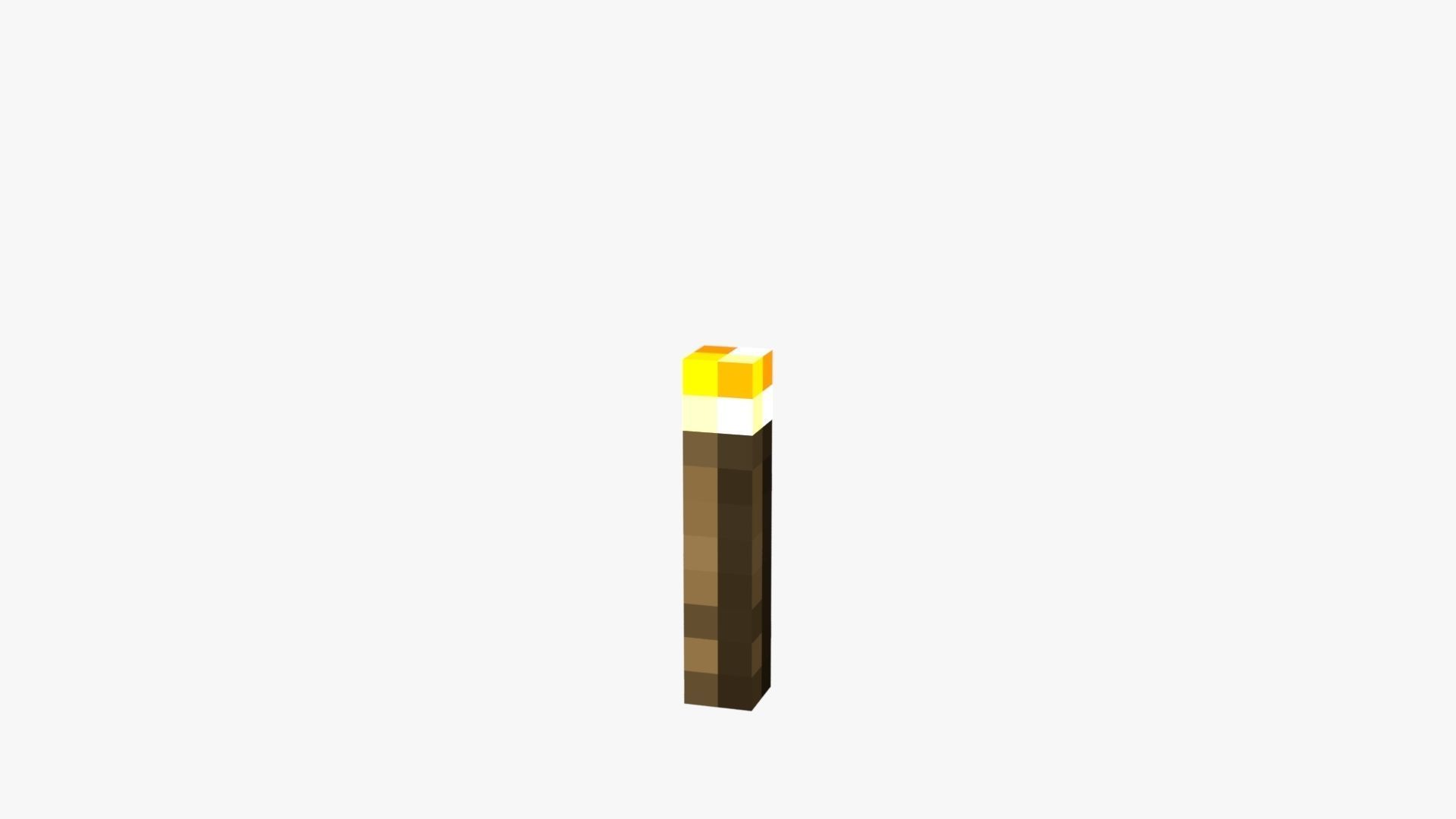 Minecraft Torch Low-poly 3D model_50