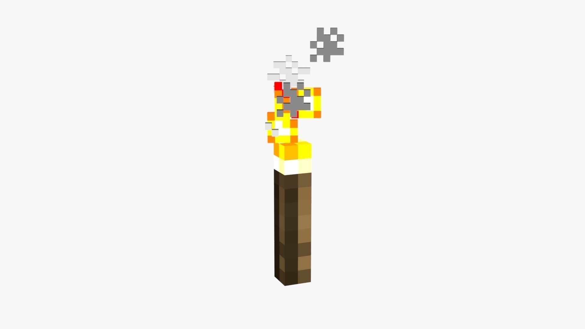 Minecraft Torch Low-poly 3D model_32