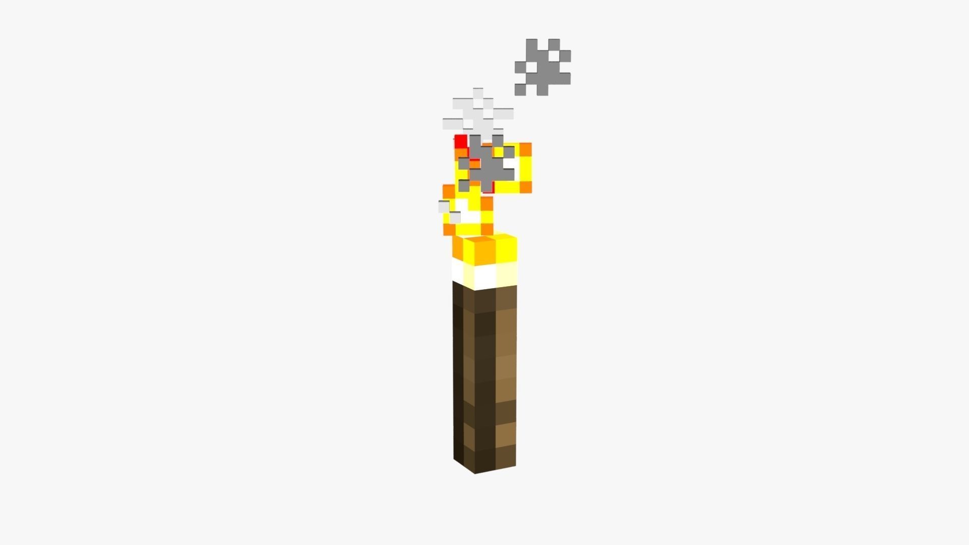 Minecraft Torch Low-poly 3D model_36