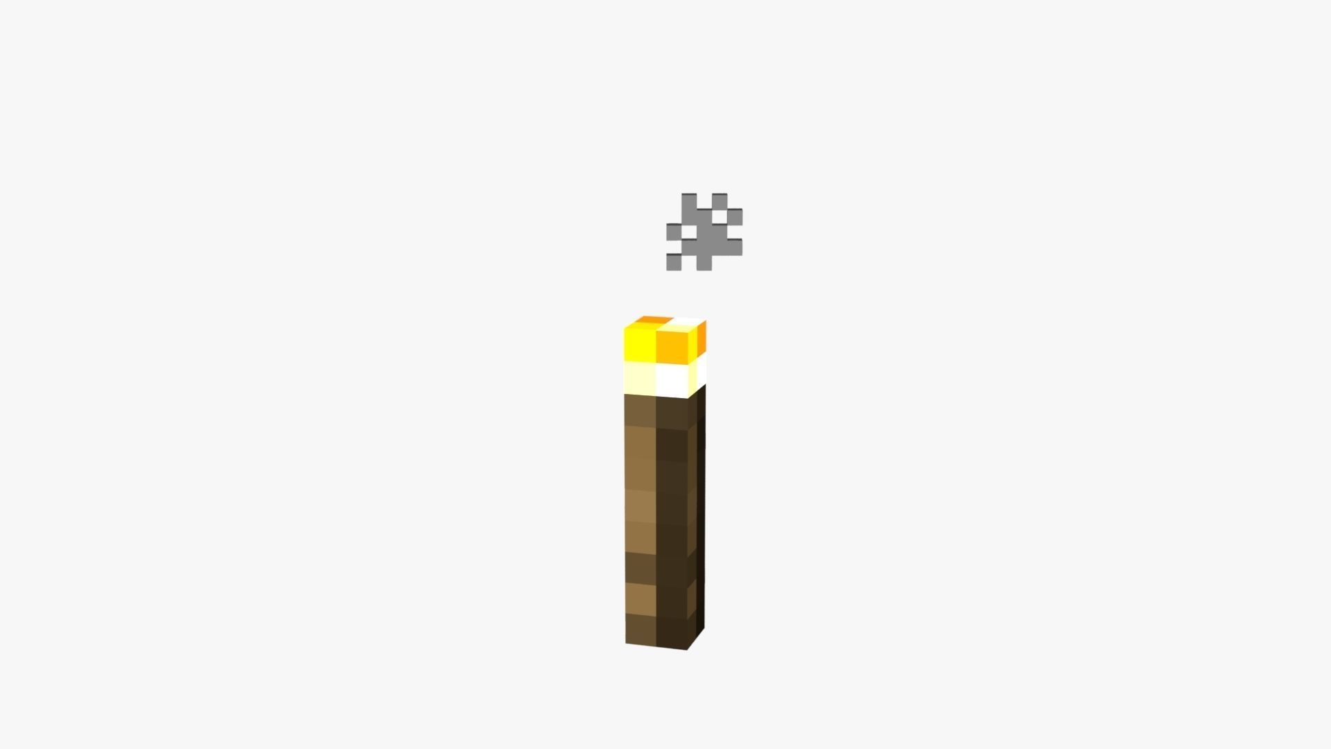 Minecraft Torch Low-poly 3D model_13