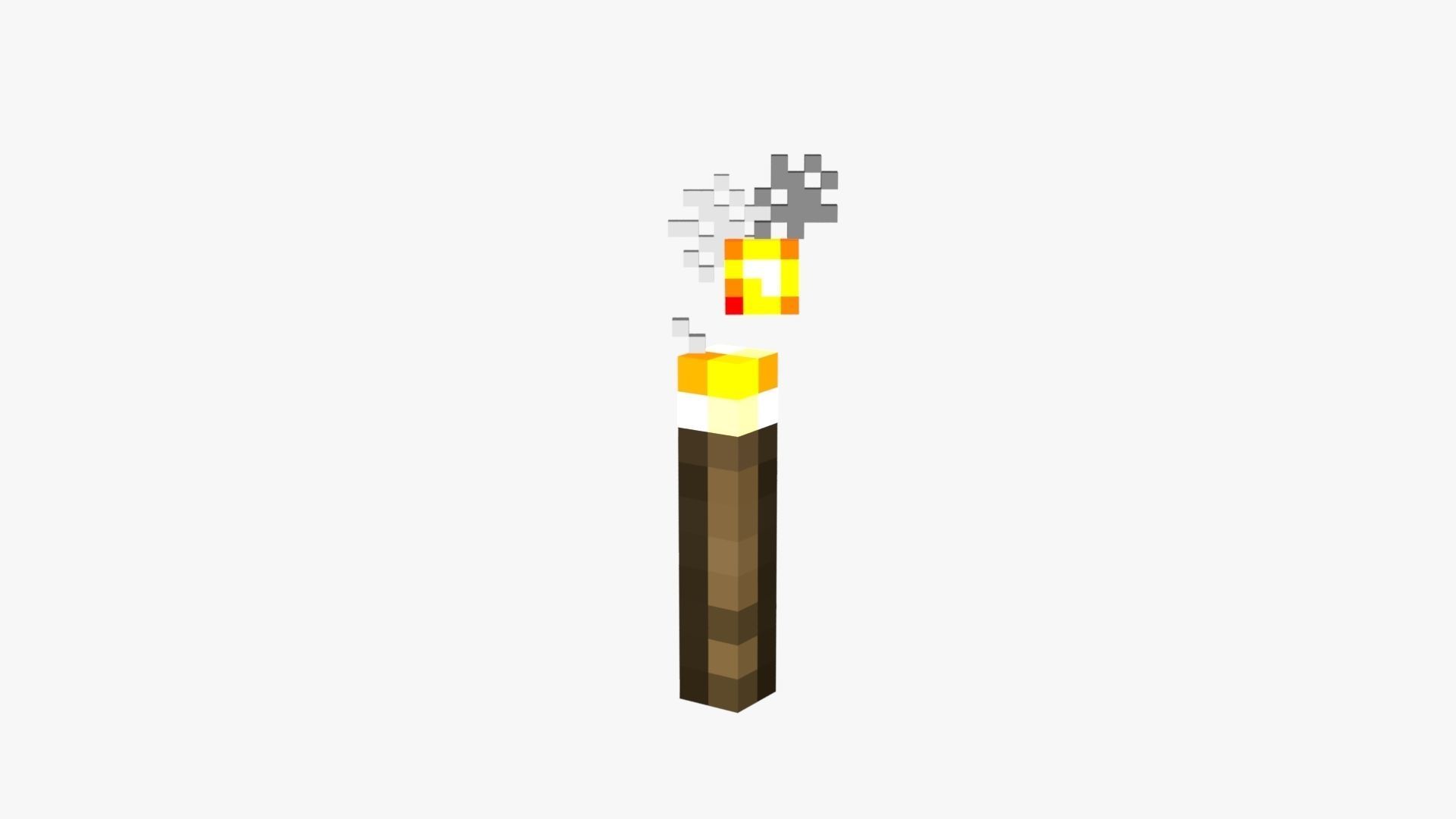Minecraft Torch Low-poly 3D model_20