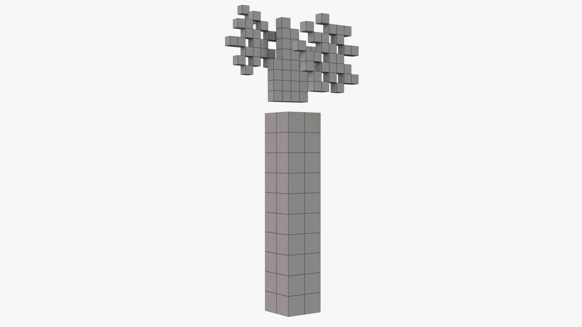 Minecraft Torch Low-poly 3D model_7
