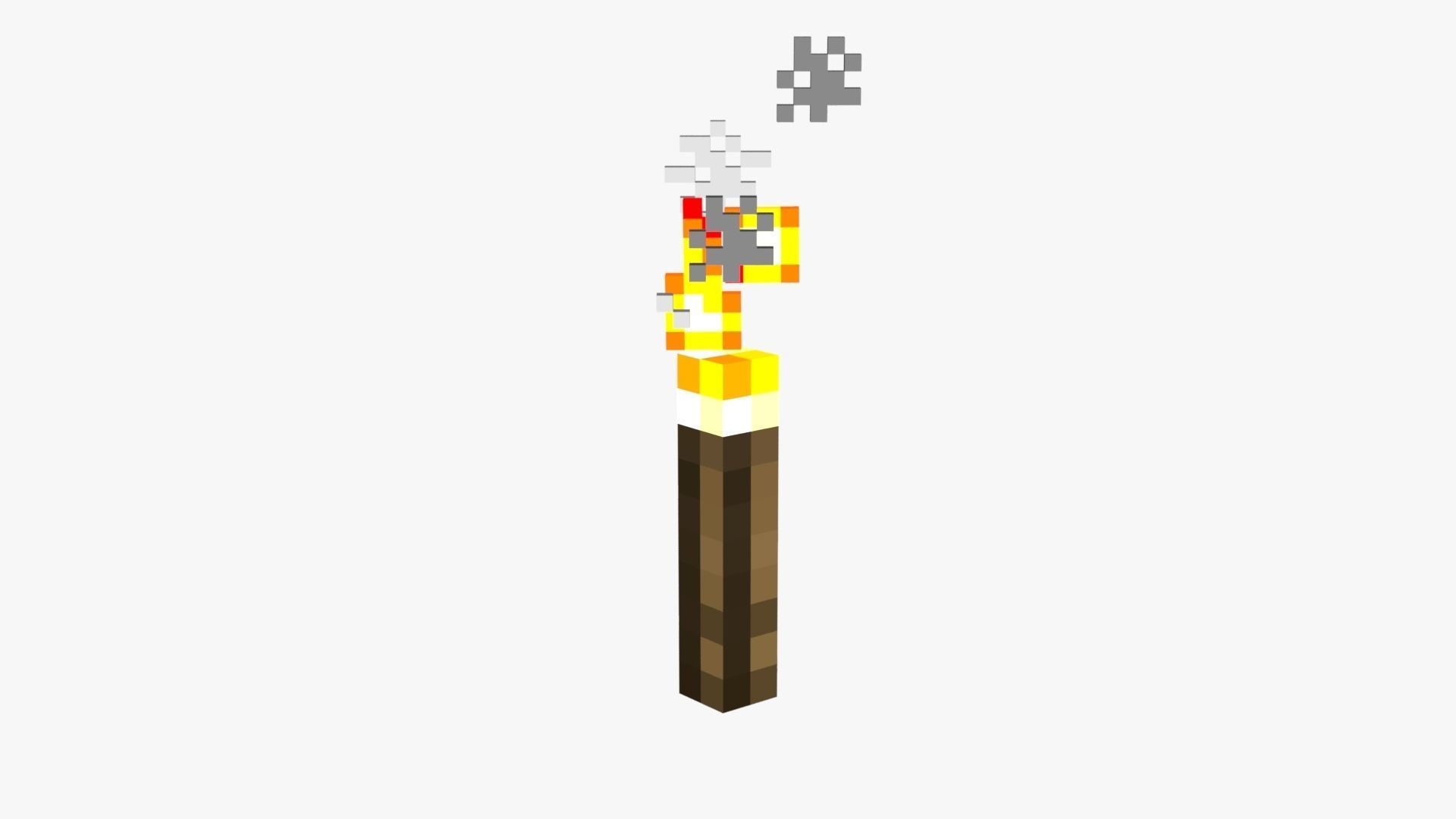 Minecraft Torch Low-poly 3D model_35