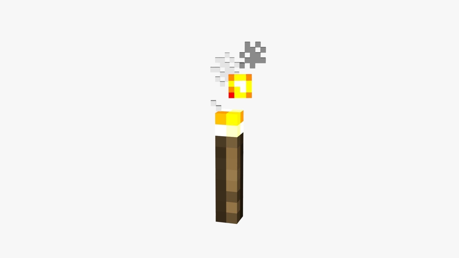 Minecraft Torch Low-poly 3D model_26
