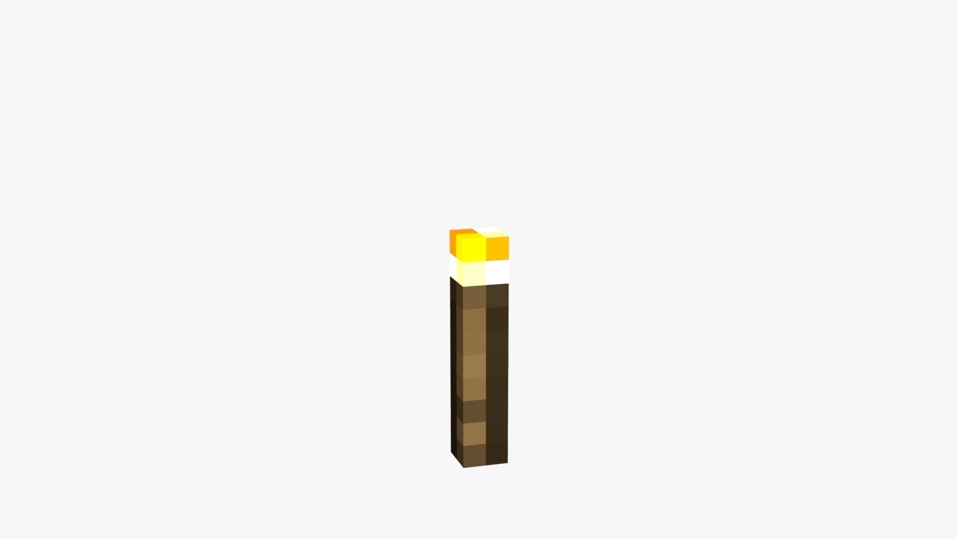 Minecraft Torch Low-poly 3D model_53