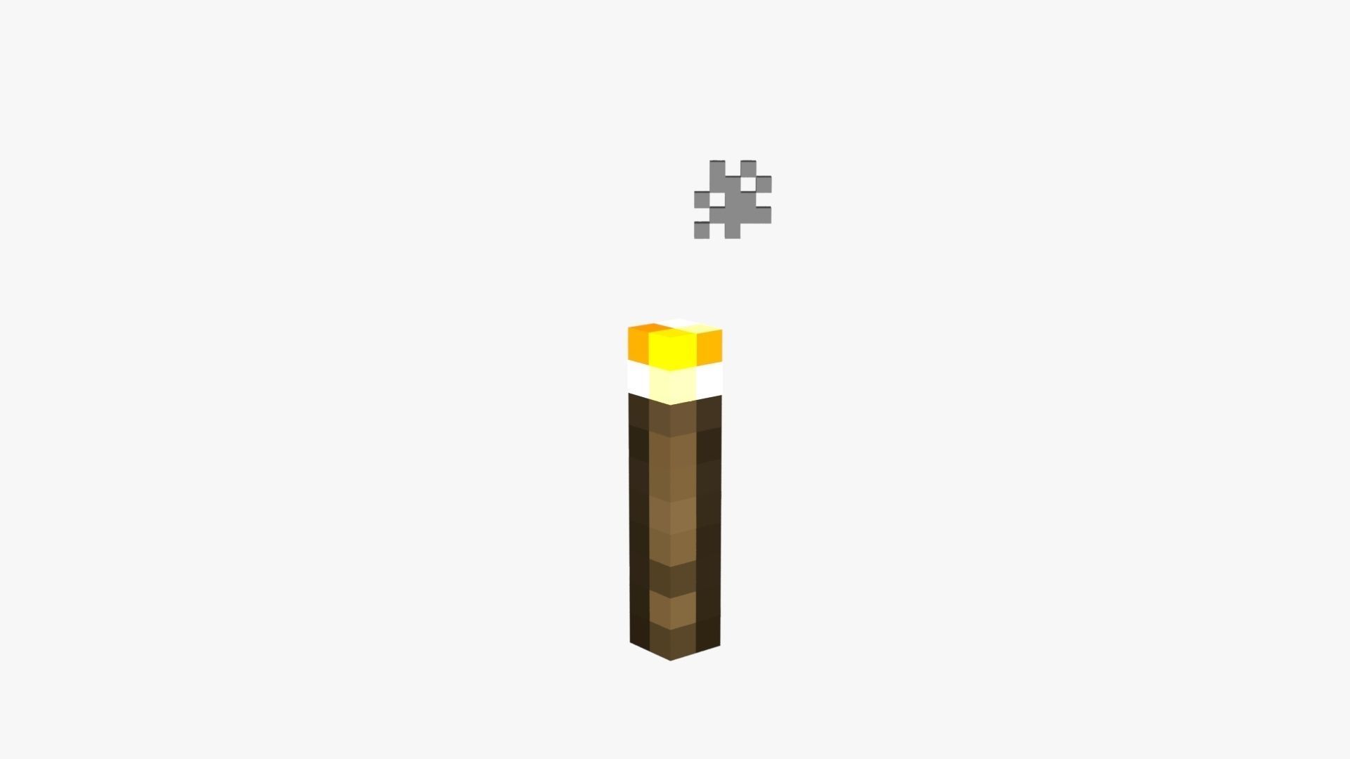 Minecraft Torch Low-poly 3D model_21