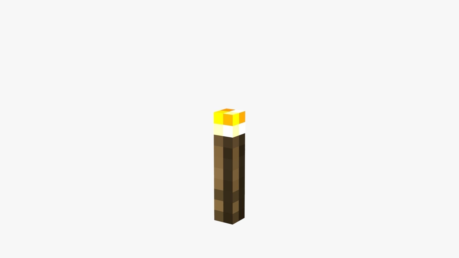 Minecraft Torch Low-poly 3D model_52