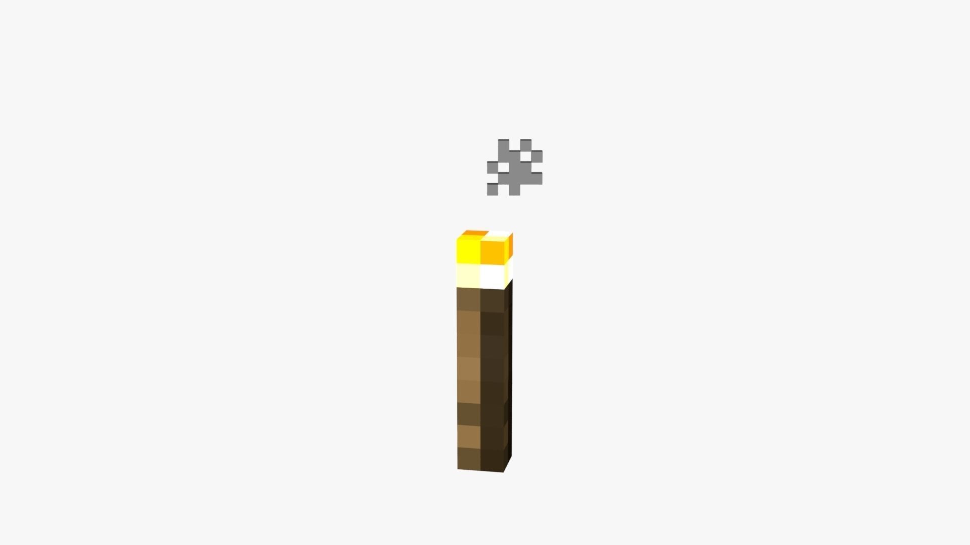 Minecraft Torch Low-poly 3D model_38