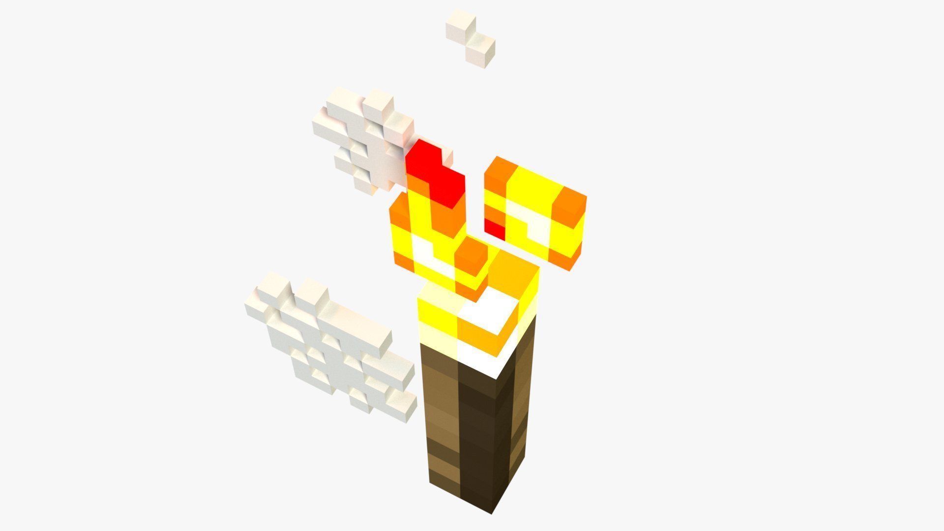 Minecraft Torch Low-poly 3D model_2