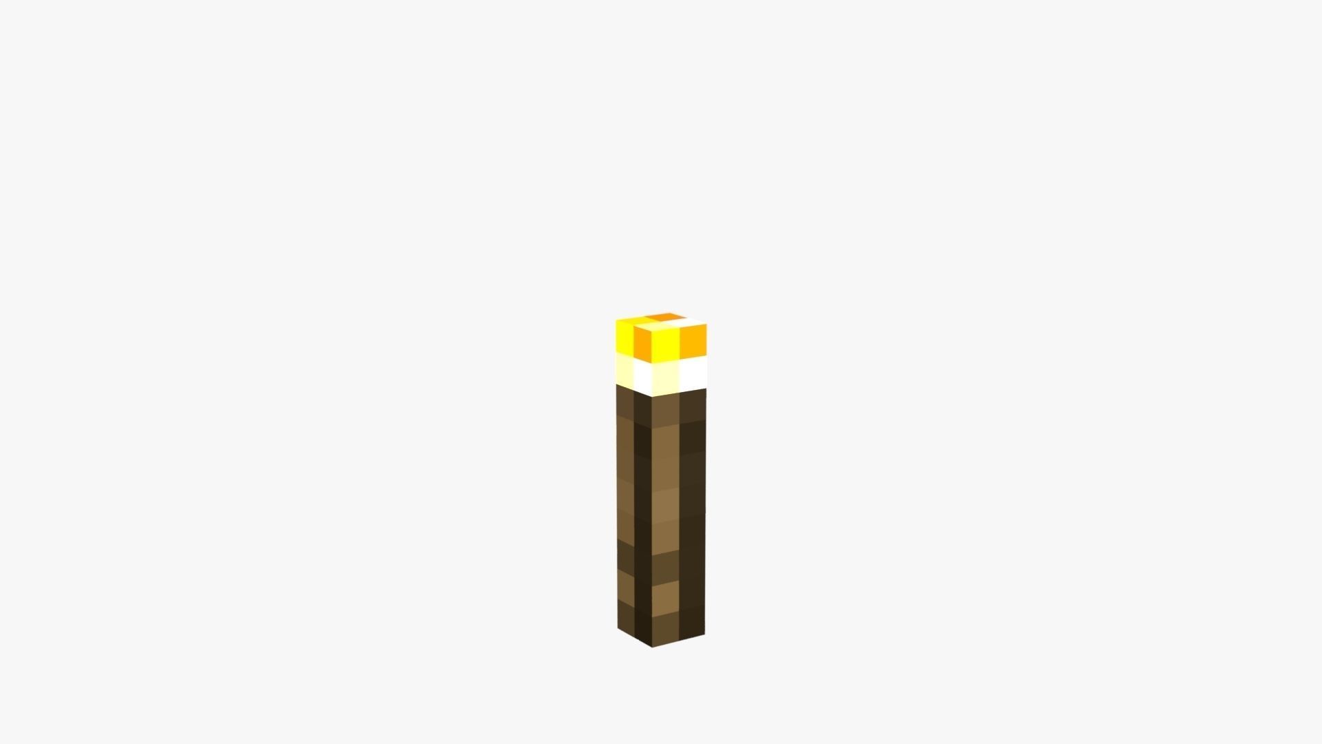 Minecraft Torch Low-poly 3D model_42