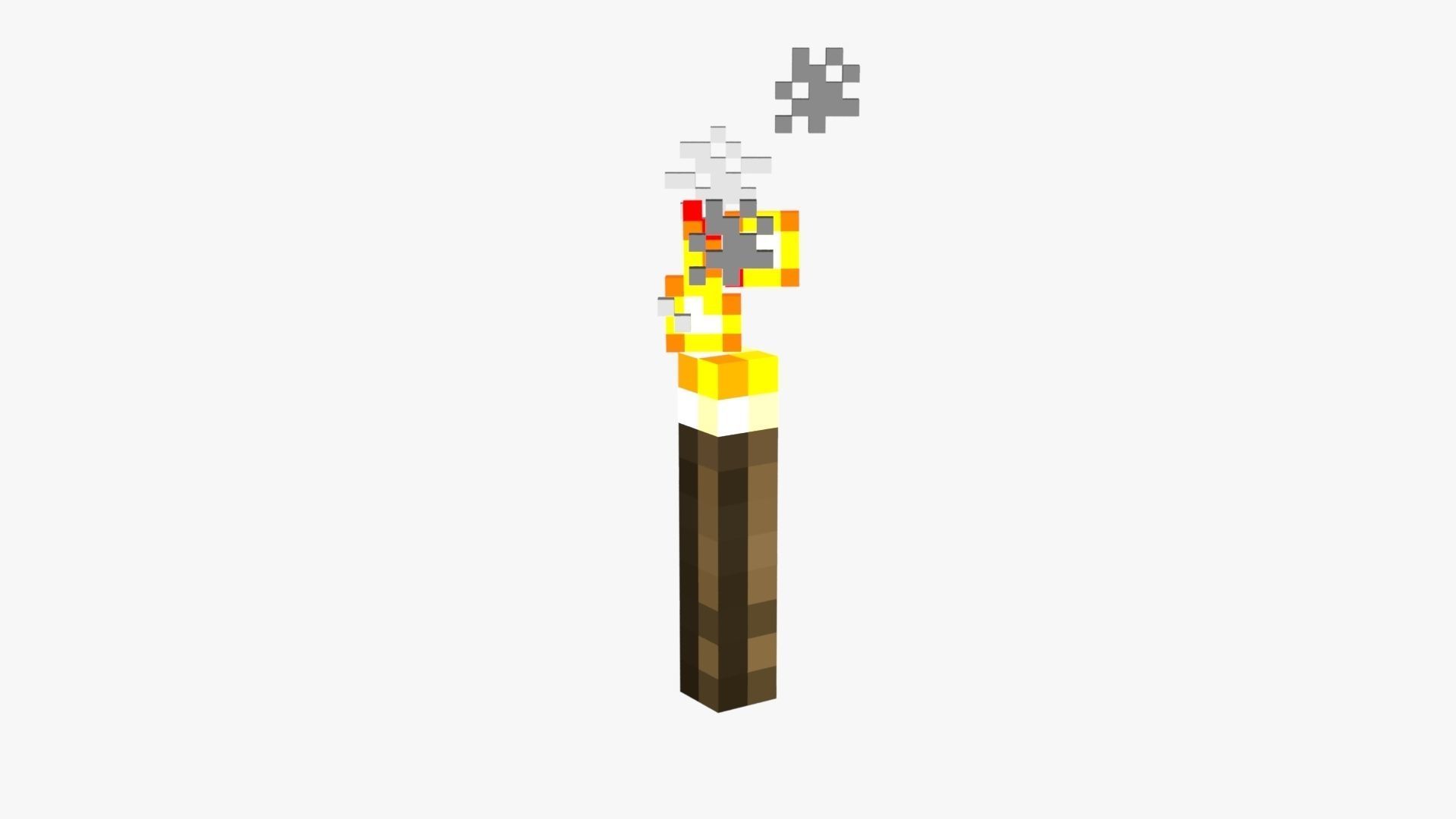Minecraft Torch Low-poly 3D model_31
