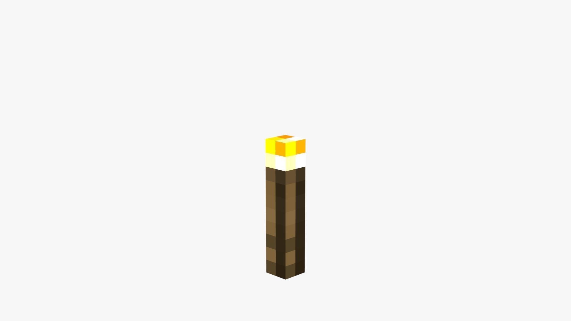 Minecraft Torch Low-poly 3D model_44