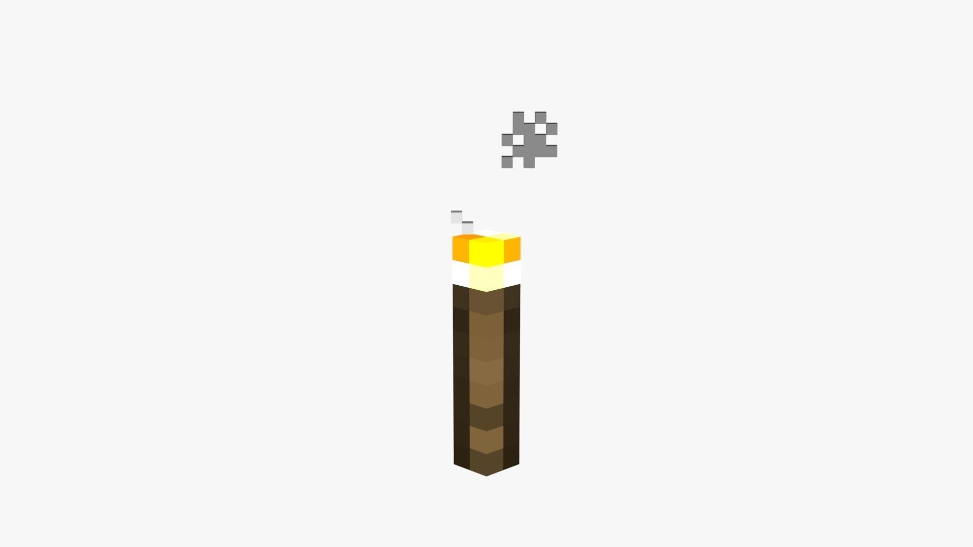 Minecraft Torch Low-poly 3D model_22