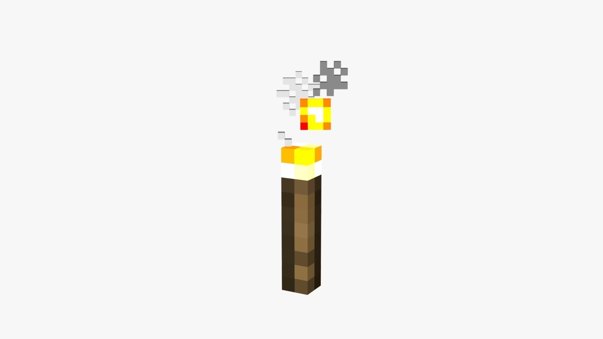 Minecraft Torch Low-poly 3D model_24