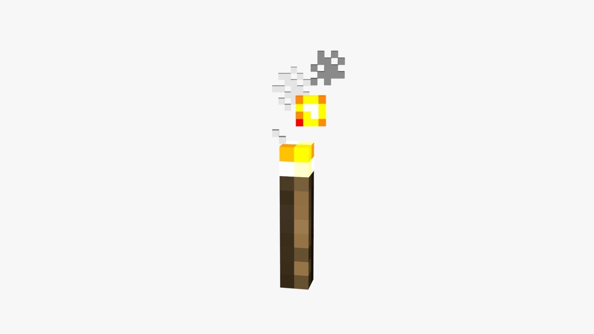 Minecraft Torch Low-poly 3D model_28