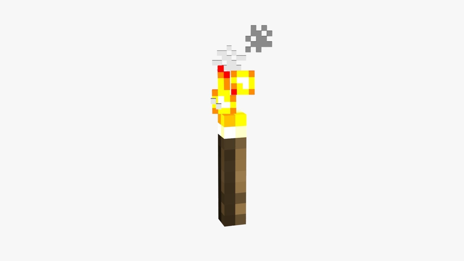 Minecraft Torch Low-poly 3D model_34