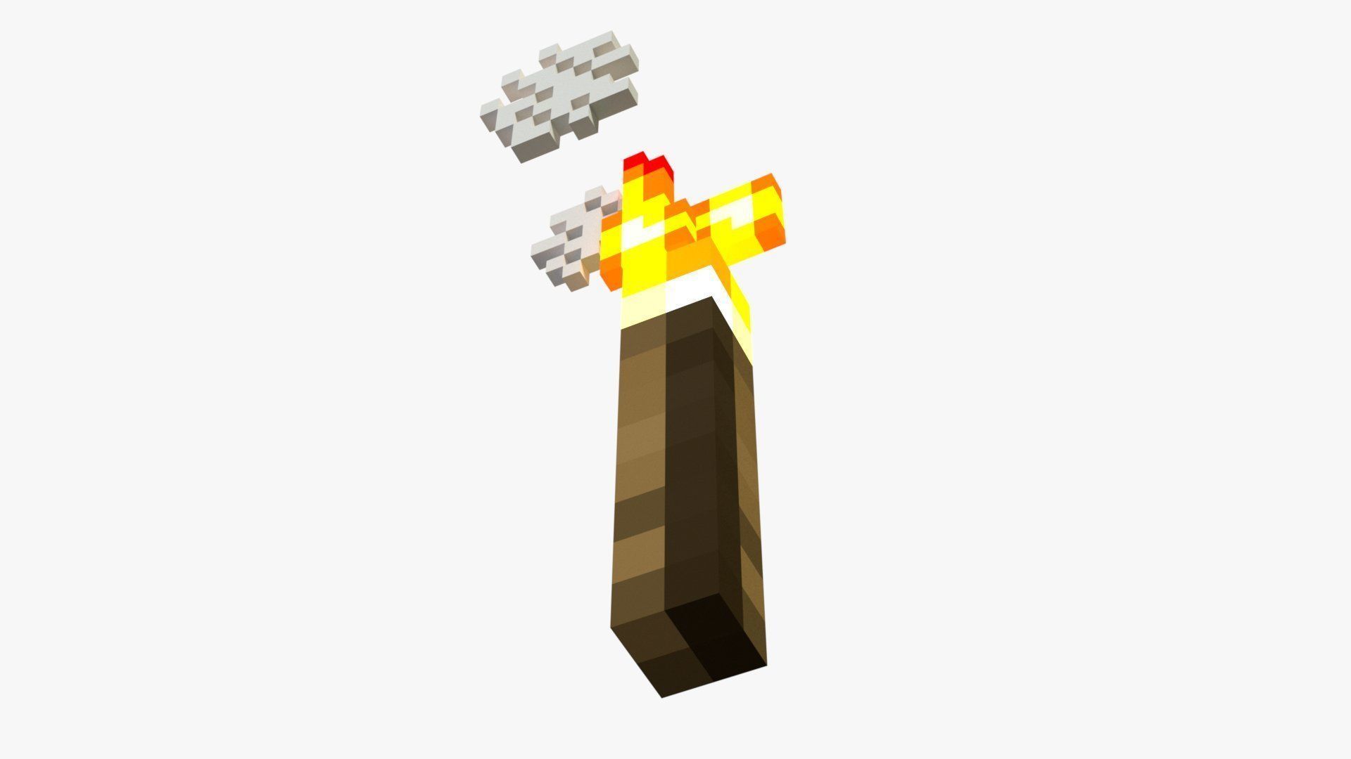 Minecraft Torch Low-poly 3D model_3