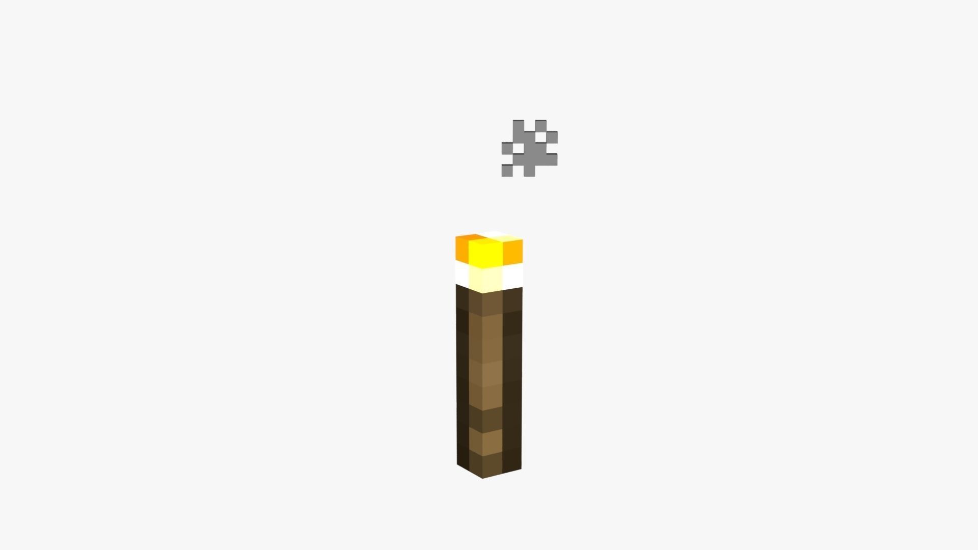 Minecraft Torch Low-poly 3D model_27