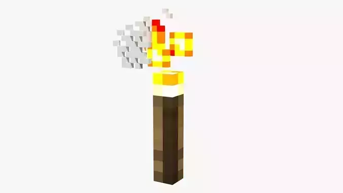 Minecraft Torch Low-poly 3D model