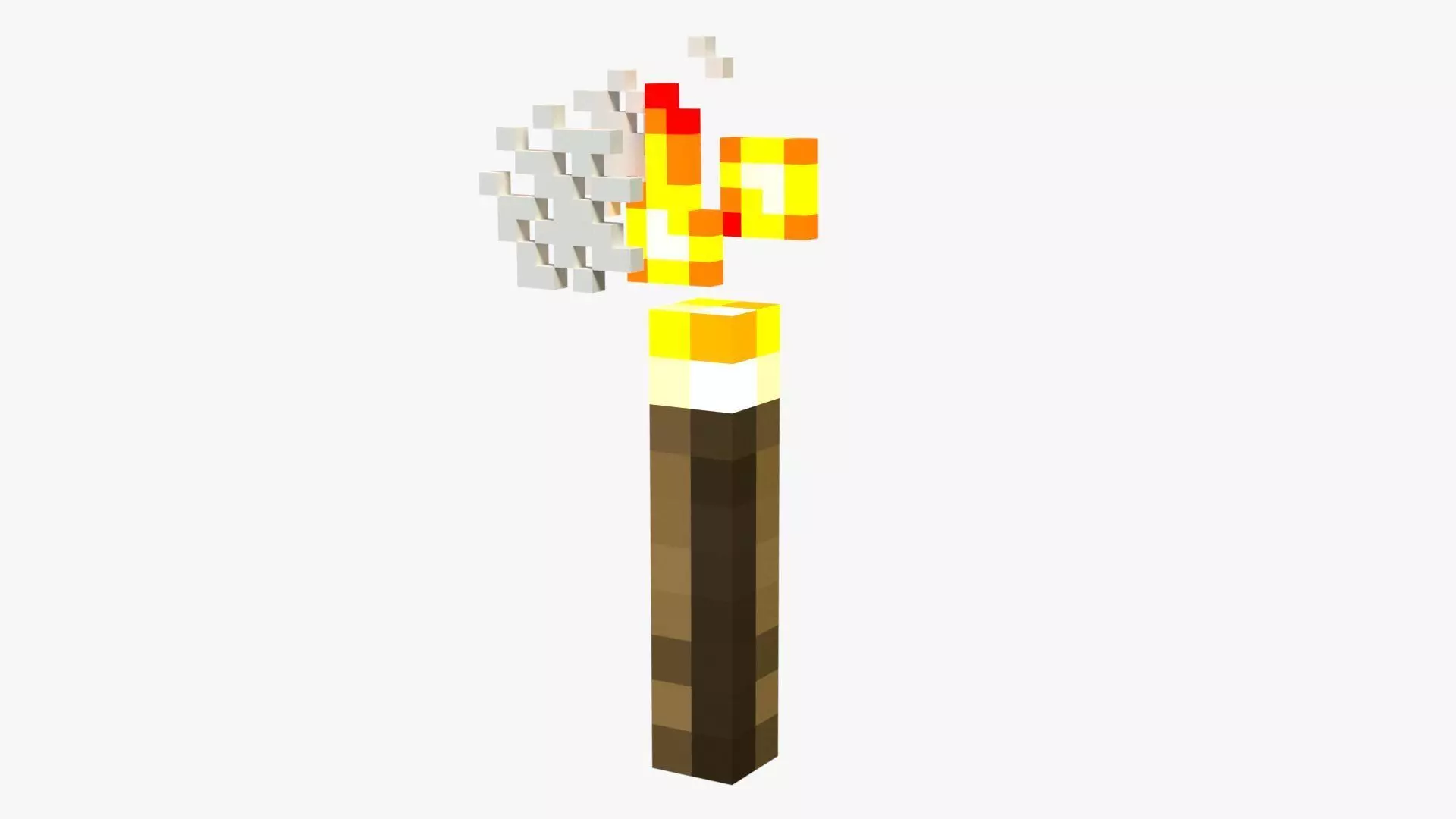 Minecraft Torch Low-poly 3D model_0