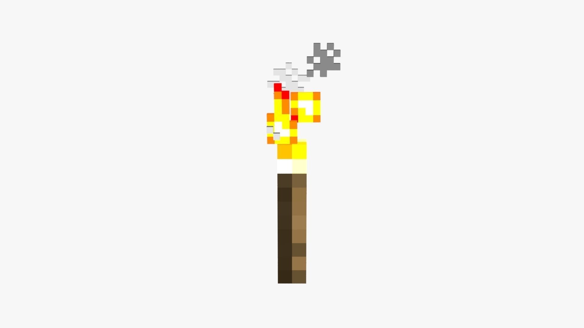 Minecraft Torch Low-poly 3D model_25