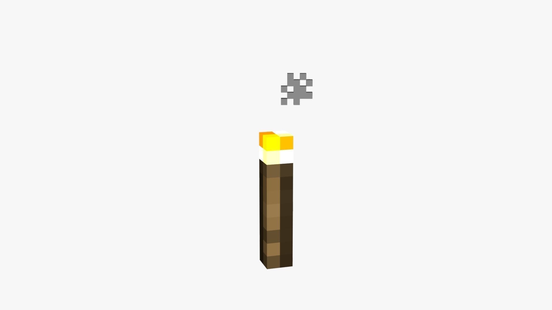 Minecraft Torch Low-poly 3D model_16
