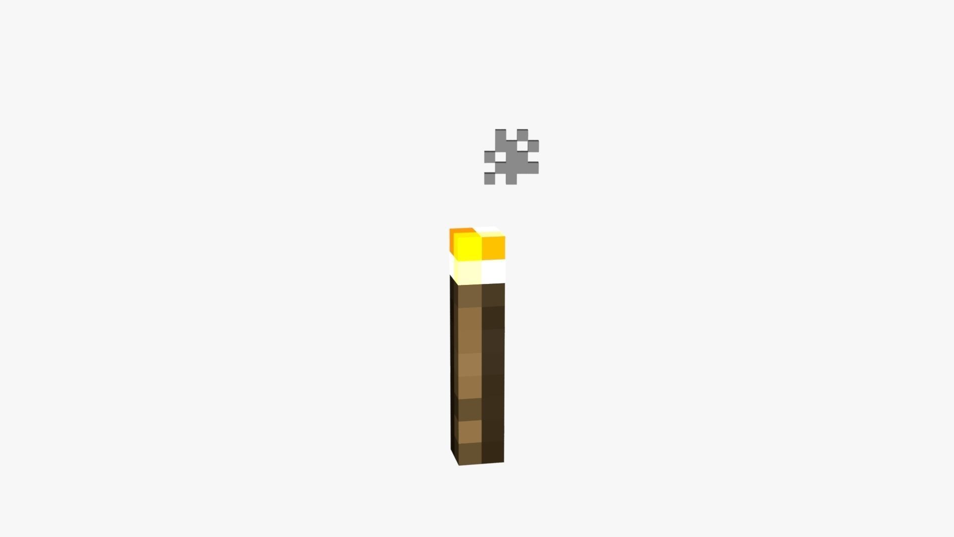 Minecraft Torch Low-poly 3D model_18