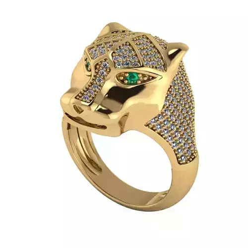 Panther ring 3D printable for gold and silver 