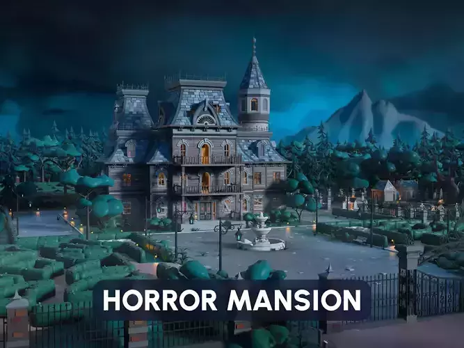 Horror Mansion Low-poly 3D model