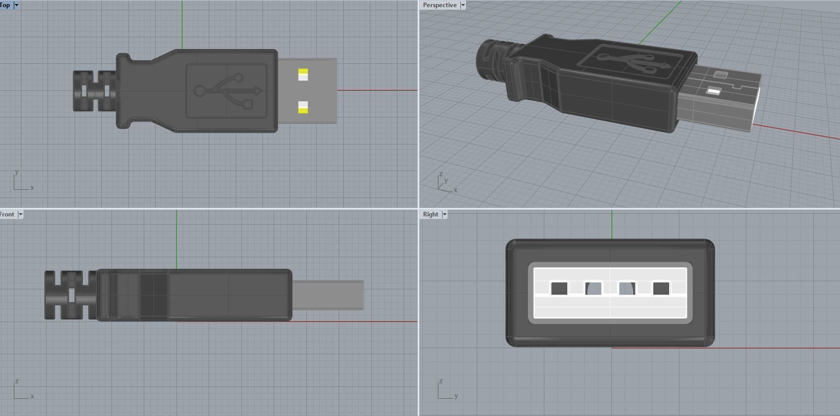 3d USB model Original Sizes Clear Model 3D print model 3D print model_12