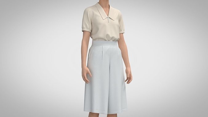 Blouse and Culotte 3D model