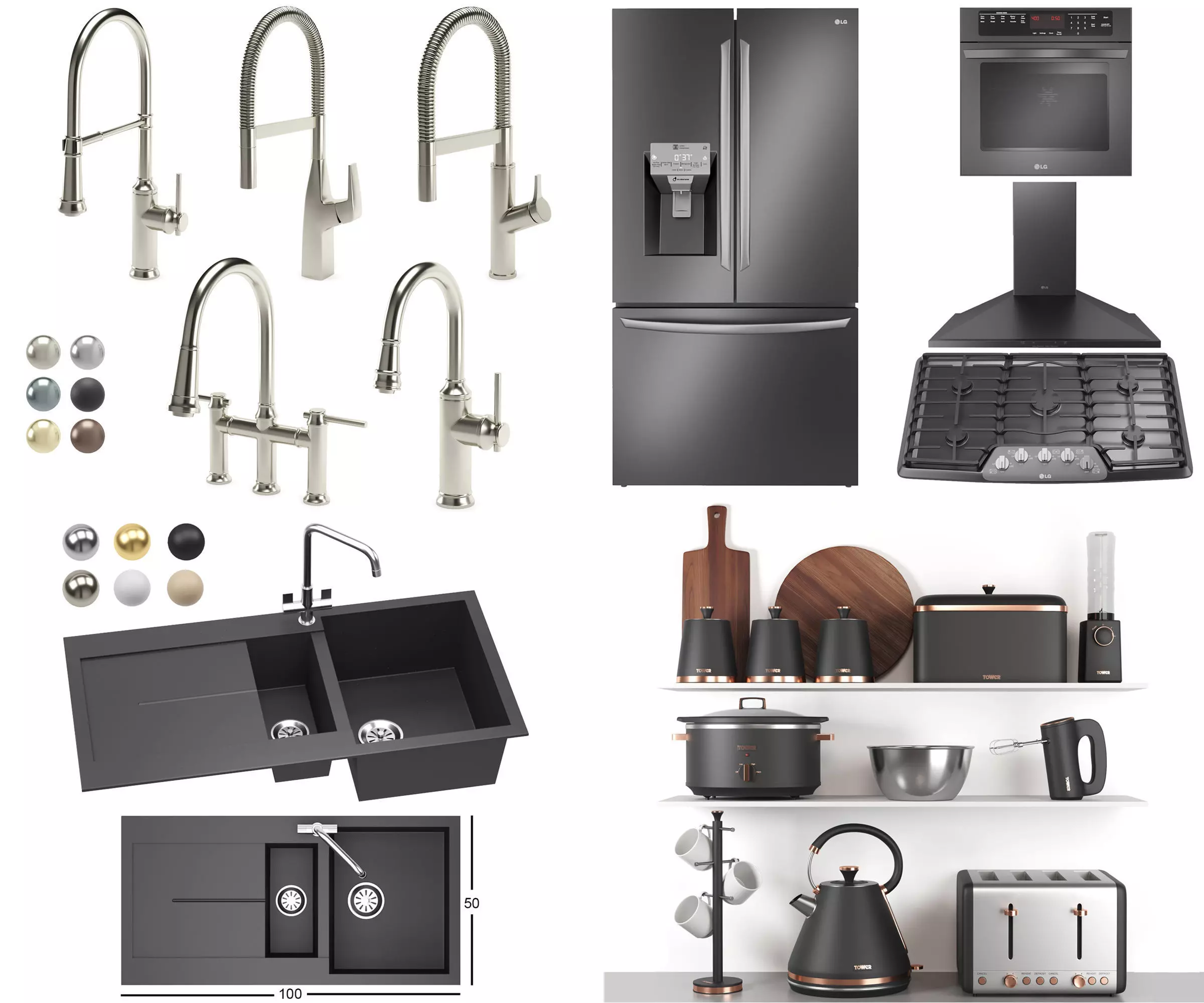 Kitchen equipment 3D Model Collection_0