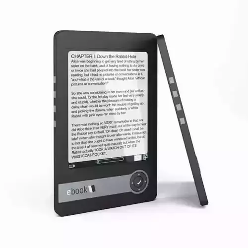 Portable Black Ebook Reader 3D model