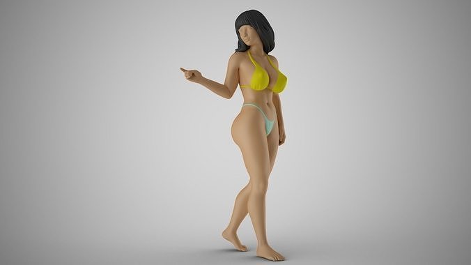 Woman Showing Back Side 3D print model
