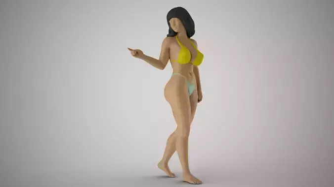 Woman Showing Back Side 3D print model